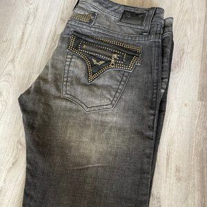 New Mens Robins Jeans Black Harley Studded Leather